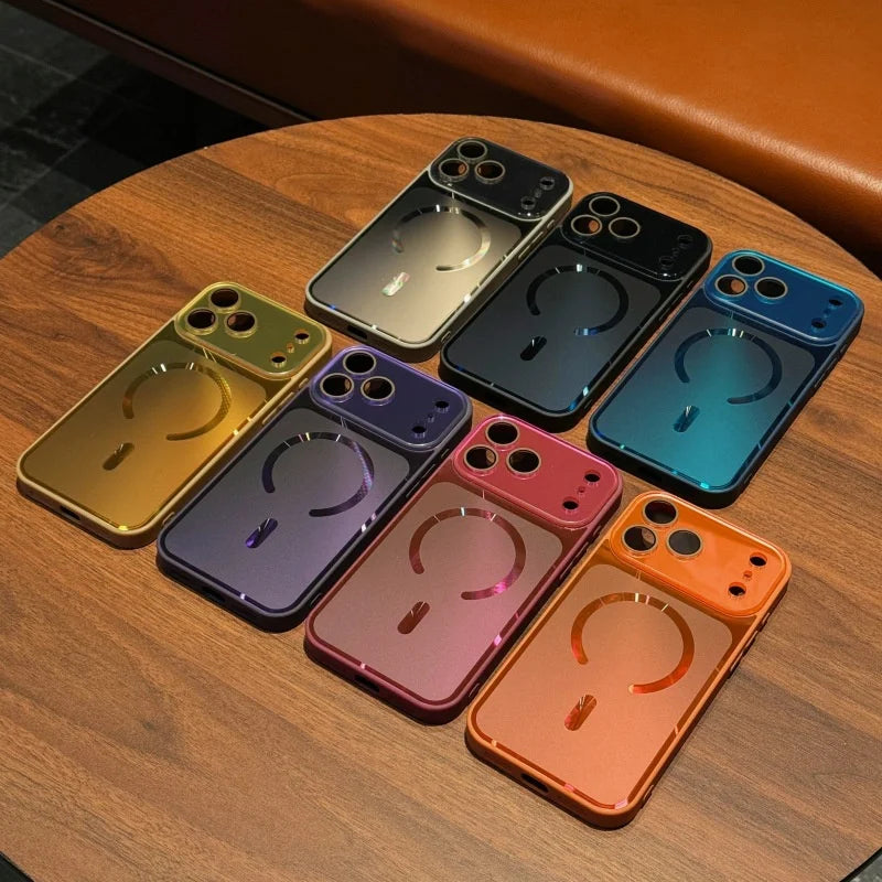 Magnetic AG Matte Glass Protective Case for iPhone 13-17 Series