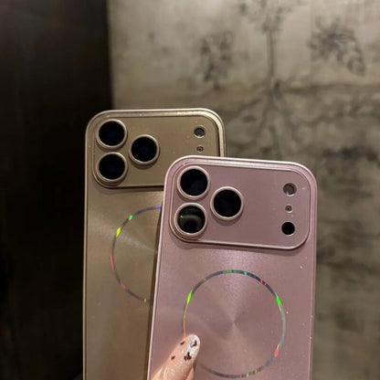 Magnetic Glitter Shockproof PC Hard Case for iPhone 11-17 Series