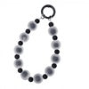 Gray frosted bead phone charm swatch
